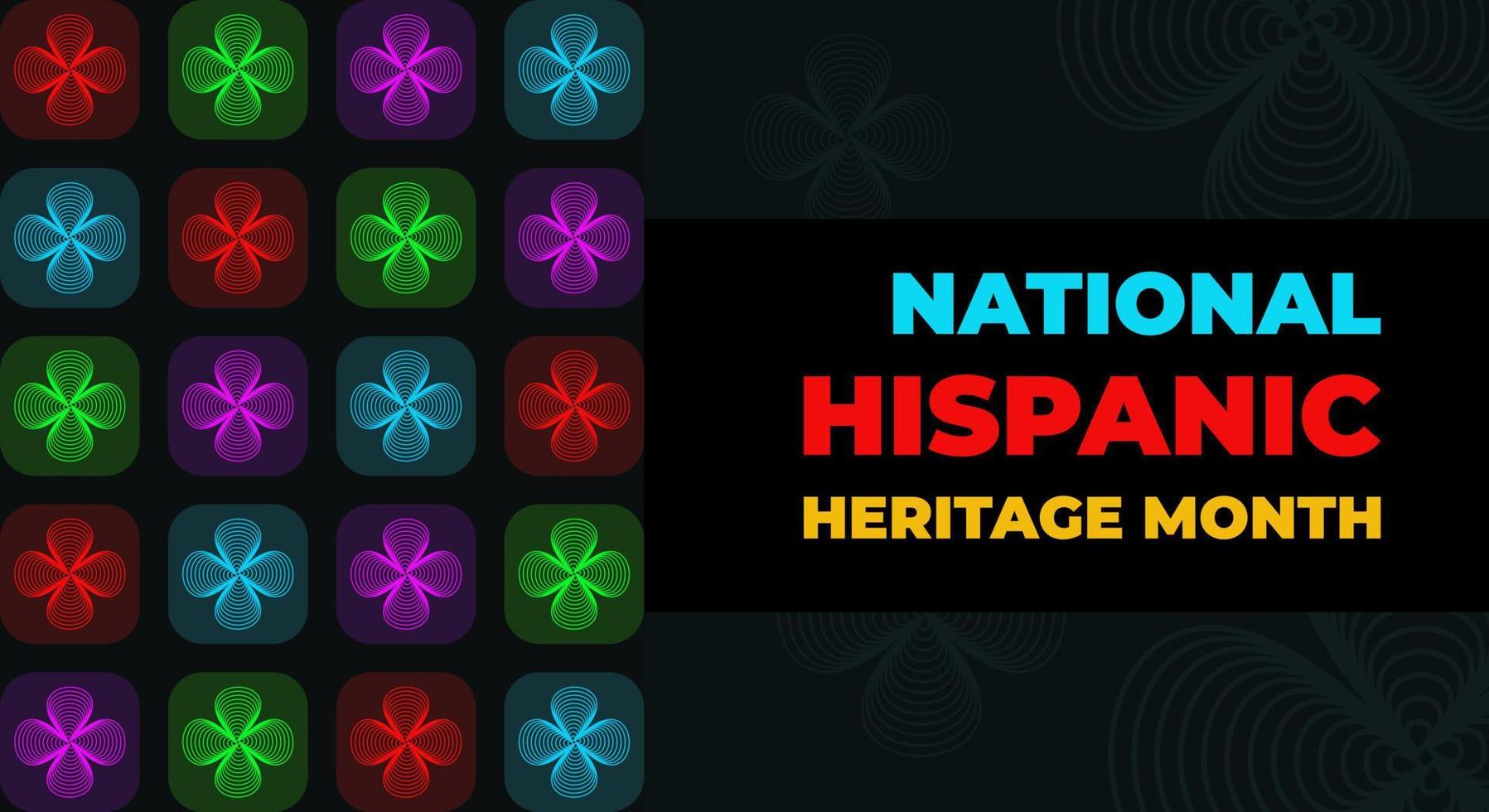 Hispanic heritage month. Abstract ornament background design, retro style with text vector