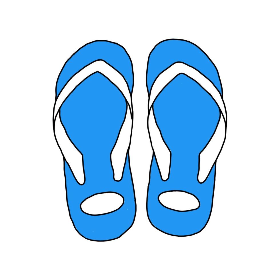 simple dibujo vectorial de chanclas vector