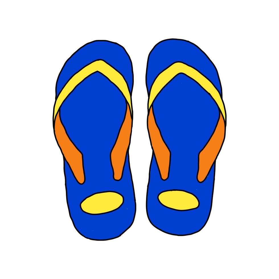 simple dibujo vectorial de chanclas vector