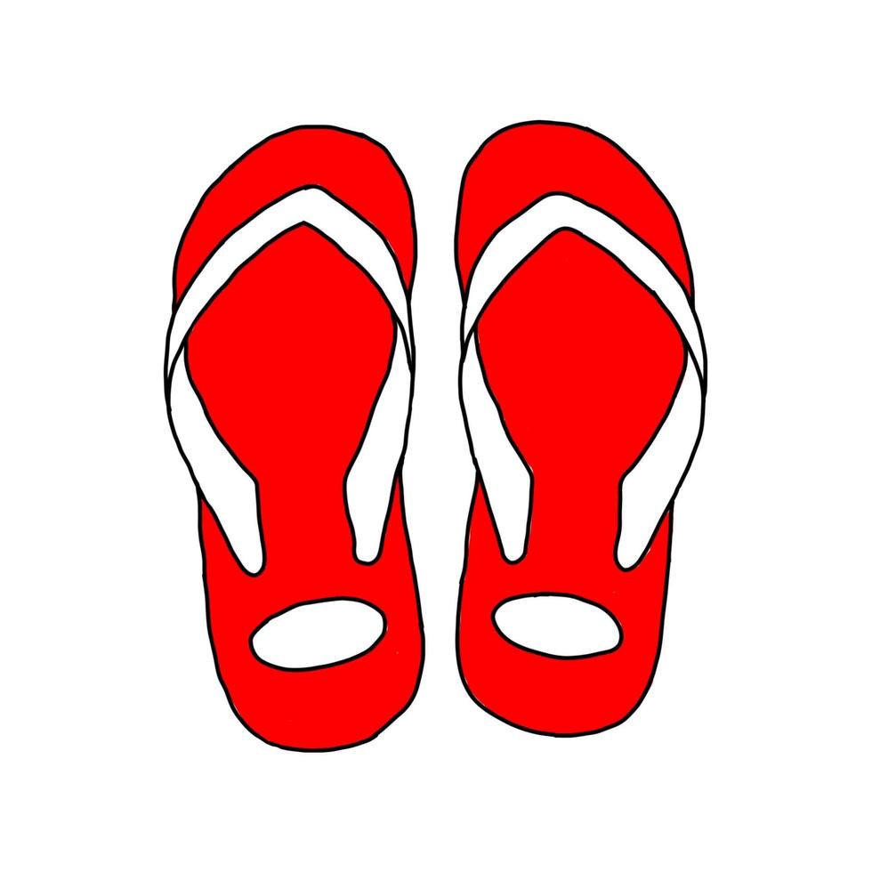 simple flip flops vector drawing