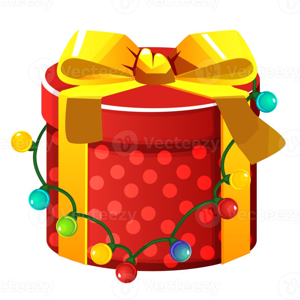 Christmas gift red box with bow png