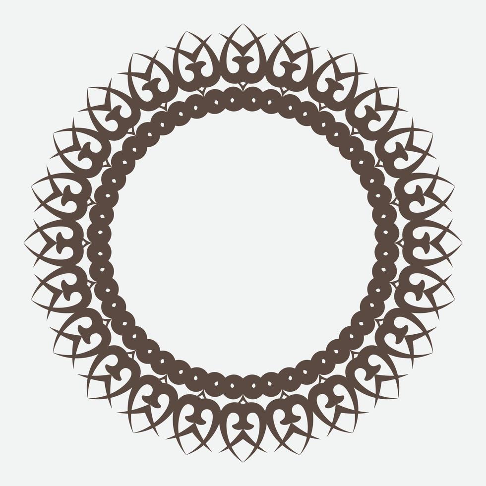 Elegant retro floral frame. Design template for banner, card, invitation, label, emblem etc. Linear vintage vector illustration.