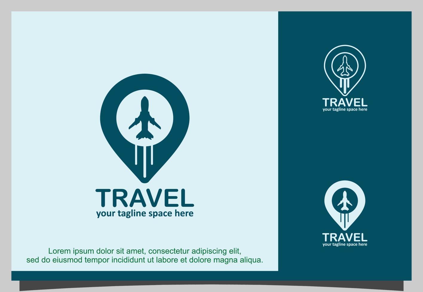 Vector location sign and plane logo design