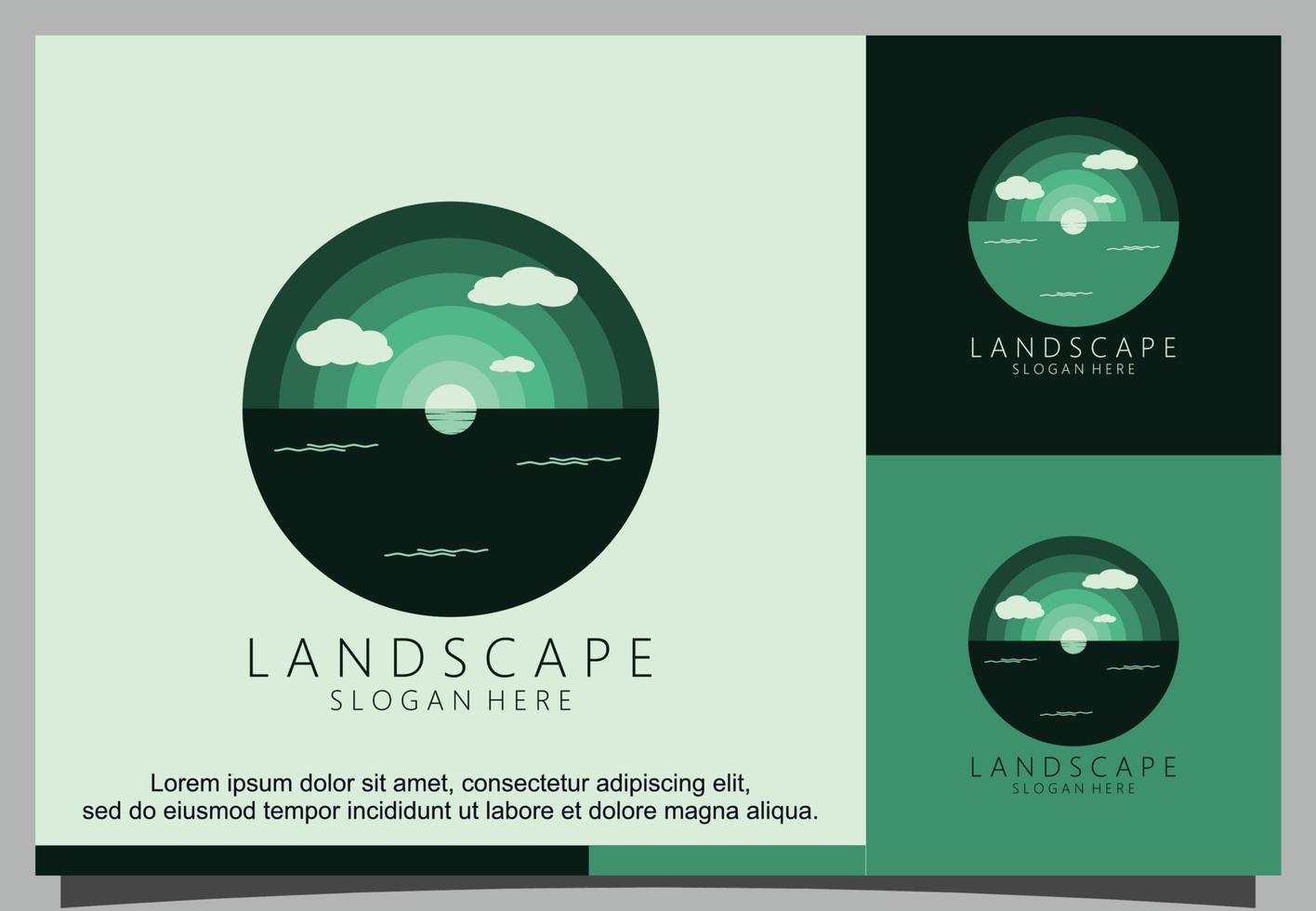 vector de diseño de logotipo de vista de paisaje