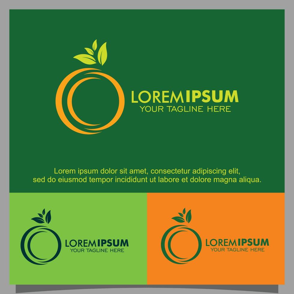 Orange fruit logo design template vector