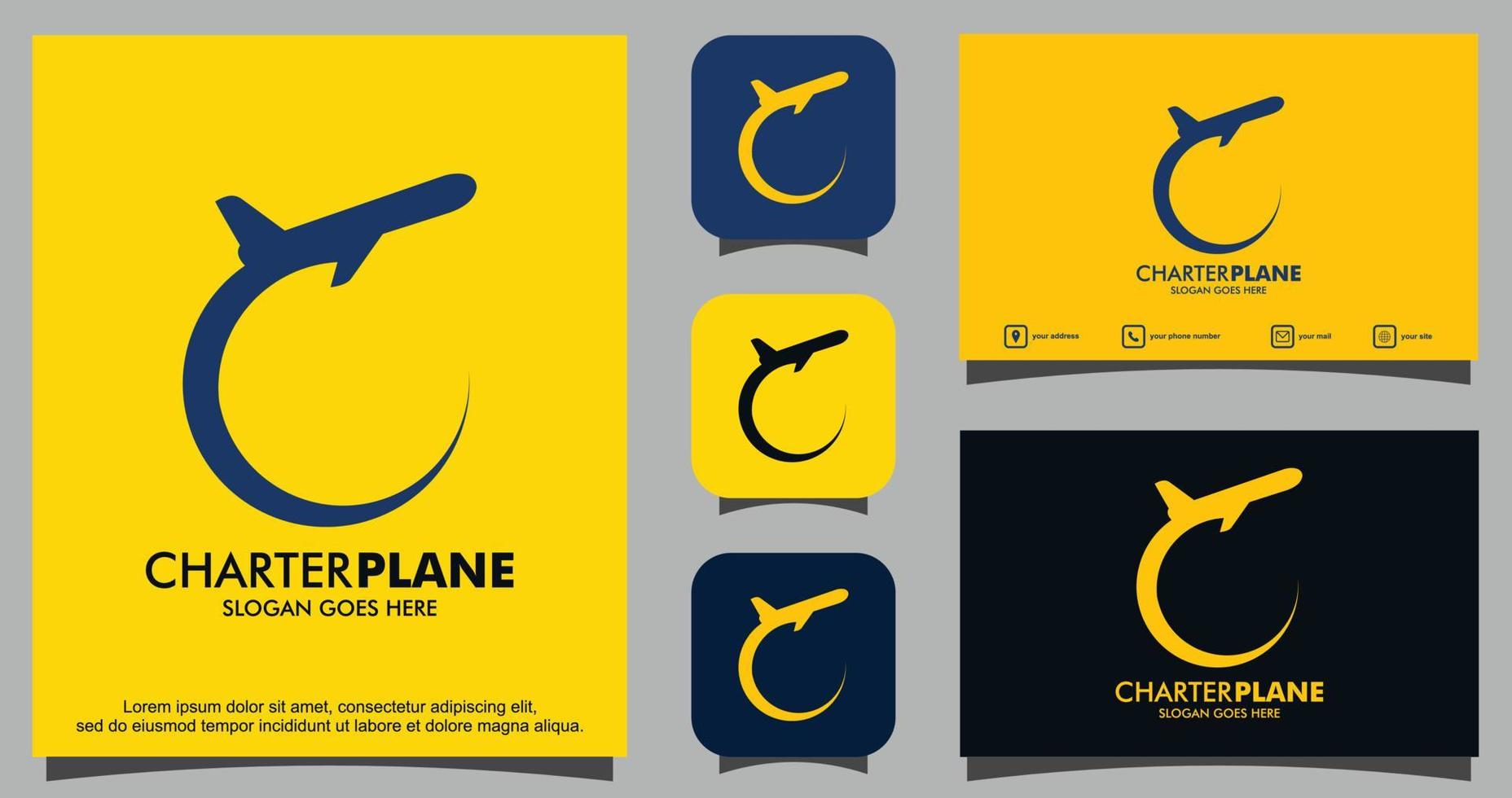 Charter plane logo design template 11809468 Vector Art at Vecteezy