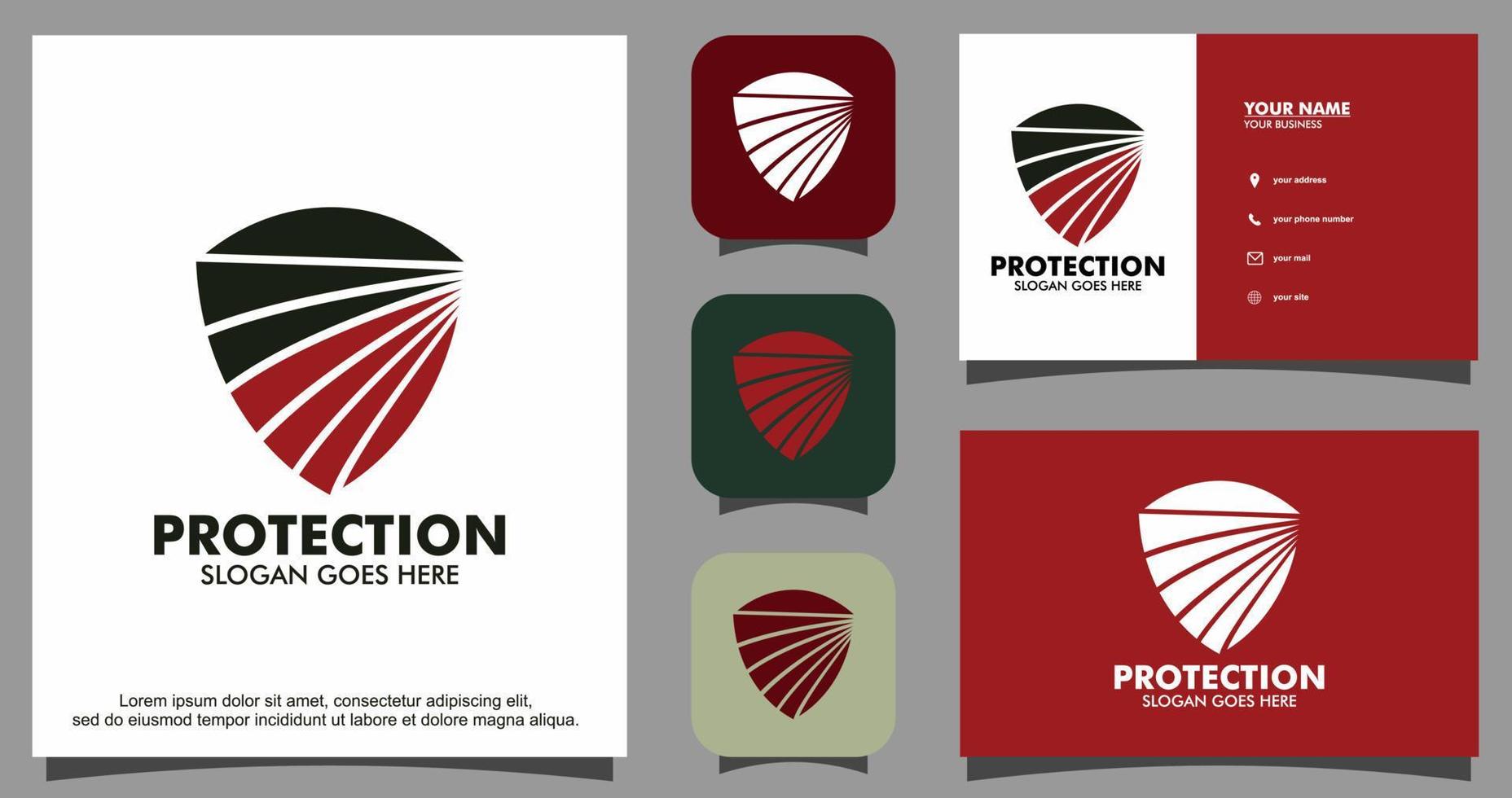 Protect security logo template design vector