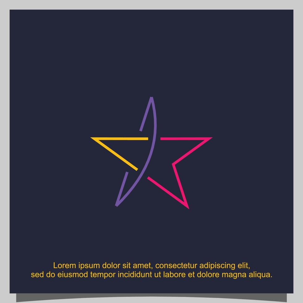 Colorful star logo design vector