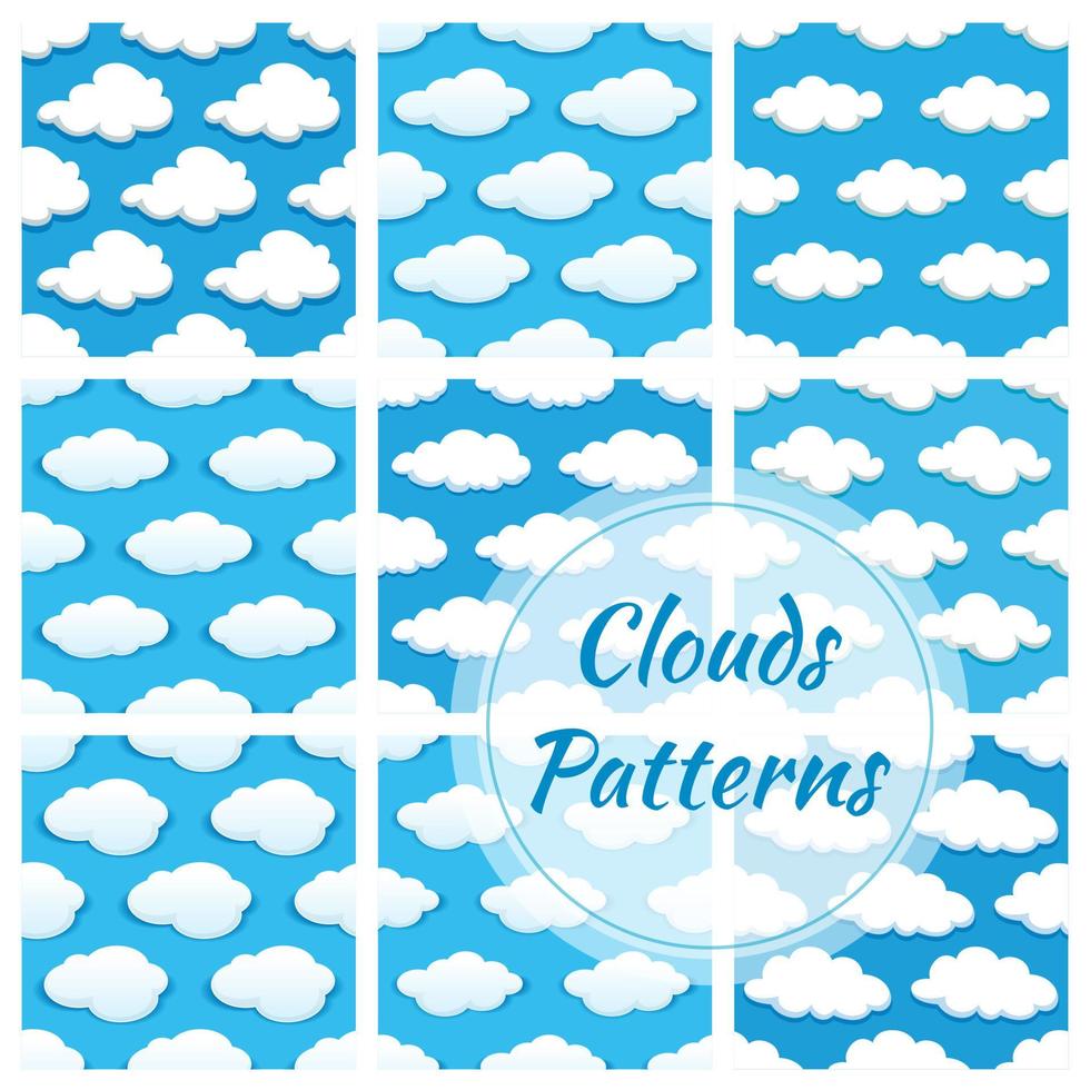 Clouds vector seamless patterns