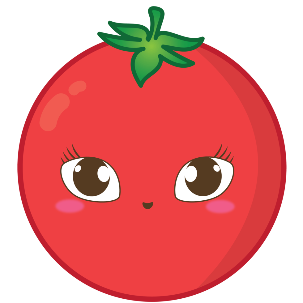Beauty tomato fruit with green leaf on transparent background Free PNG