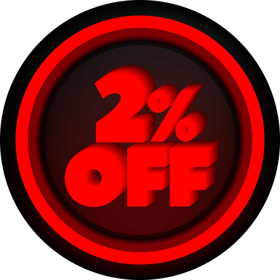 tag 2% de réduction bouton promotion du vendredi noir pour les grosses ventes png