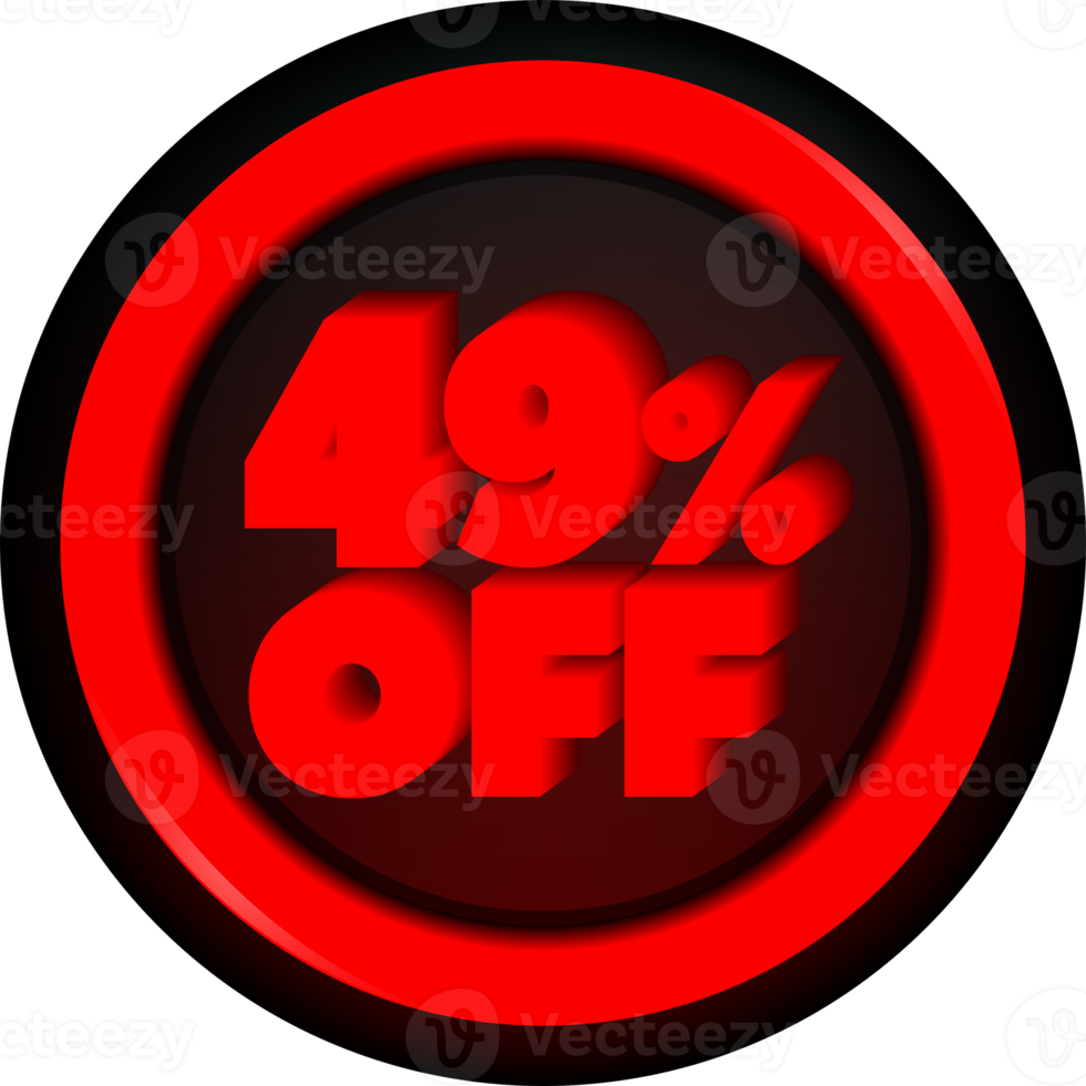 tag 49 pour cent de réduction bouton promotion du vendredi noir pour les grosses ventes png