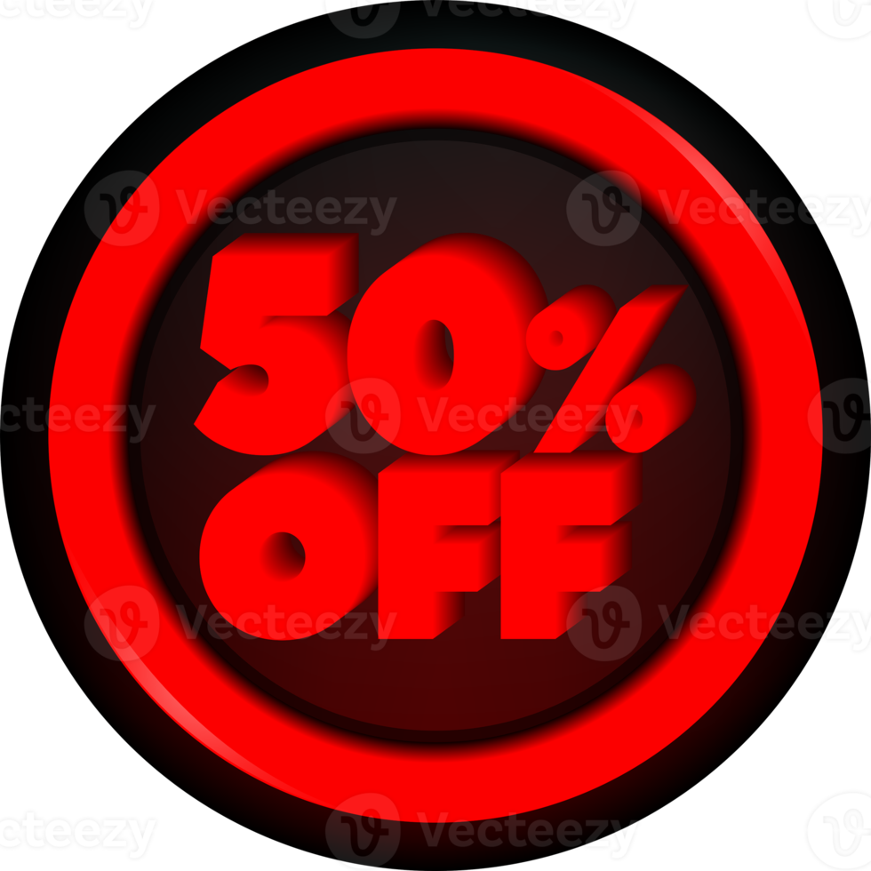 TAG 50 PERCENT DISCOUNT BUTTON BLACK FRIDAY PROMOTION FOR BIG SALES png
