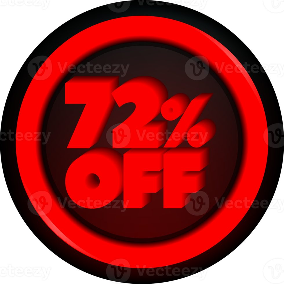 TAG 72 PERCENT DISCOUNT BUTTON BLACK FRIDAY PROMOTION FOR BIG SALES png