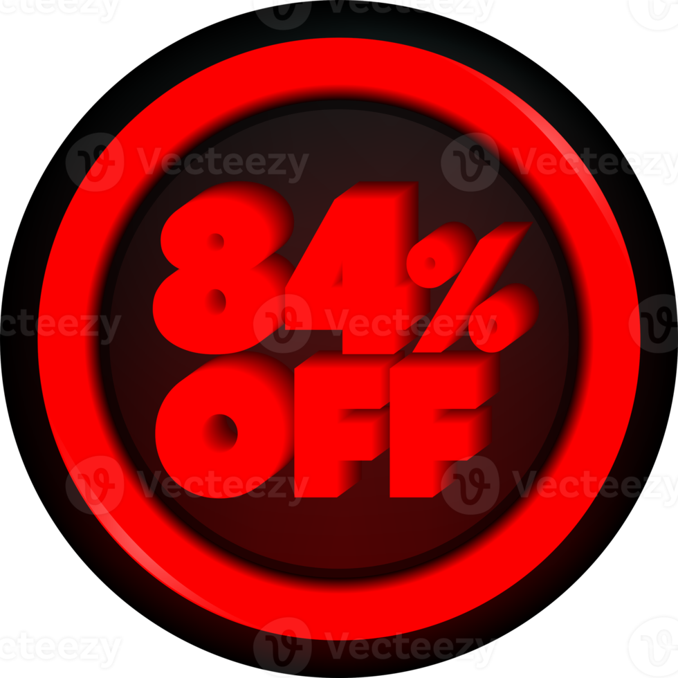 label 84 procent korting knop zwart vrijdag Promotie voor groot verkoop png
