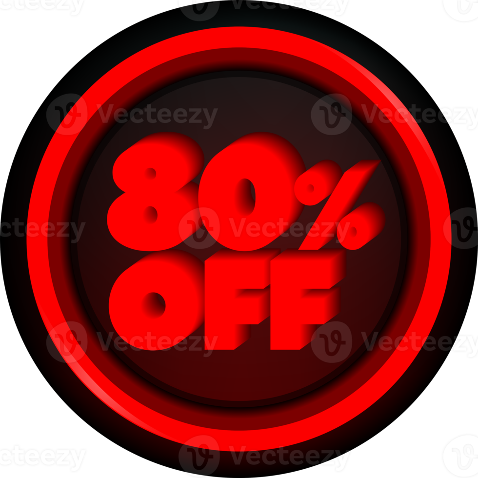 TAG 80 PERCENT DISCOUNT BUTTON BLACK FRIDAY PROMOTION FOR BIG SALES png