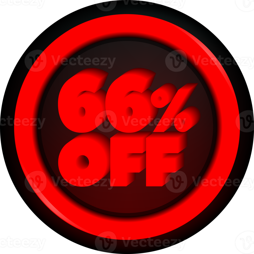 TAG 66 PERCENT DISCOUNT BUTTON BLACK FRIDAY PROMOTION FOR BIG SALES png