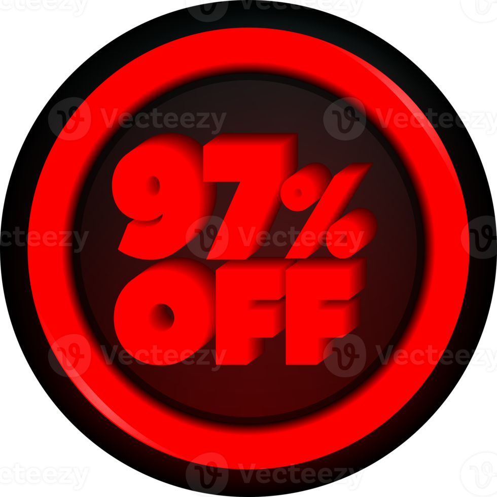 TAG 97 PERCENT DISCOUNT BUTTON BLACK FRIDAY PROMOTION FOR BIG SALES png