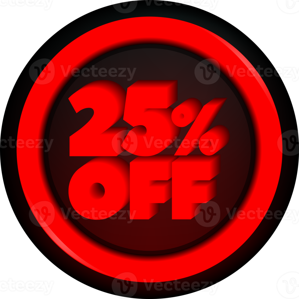 TAG 25 PERCENT DISCOUNT BUTTON BLACK FRIDAY PROMOTION FOR BIG SALES png