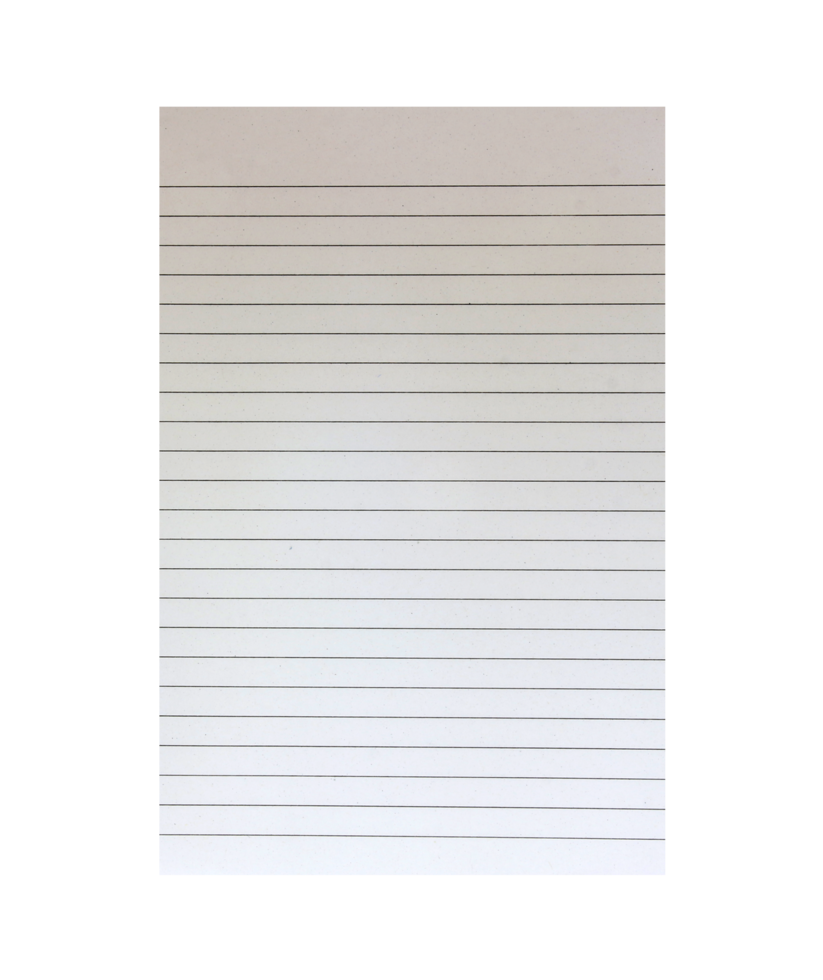 Paper sheet notebook with line on transparent background png file