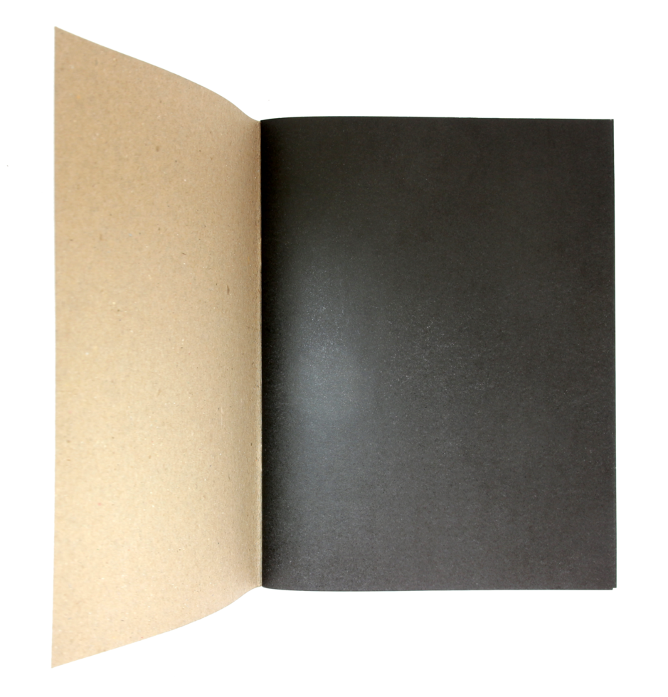 blank square book at black textured paper on transparent background png file