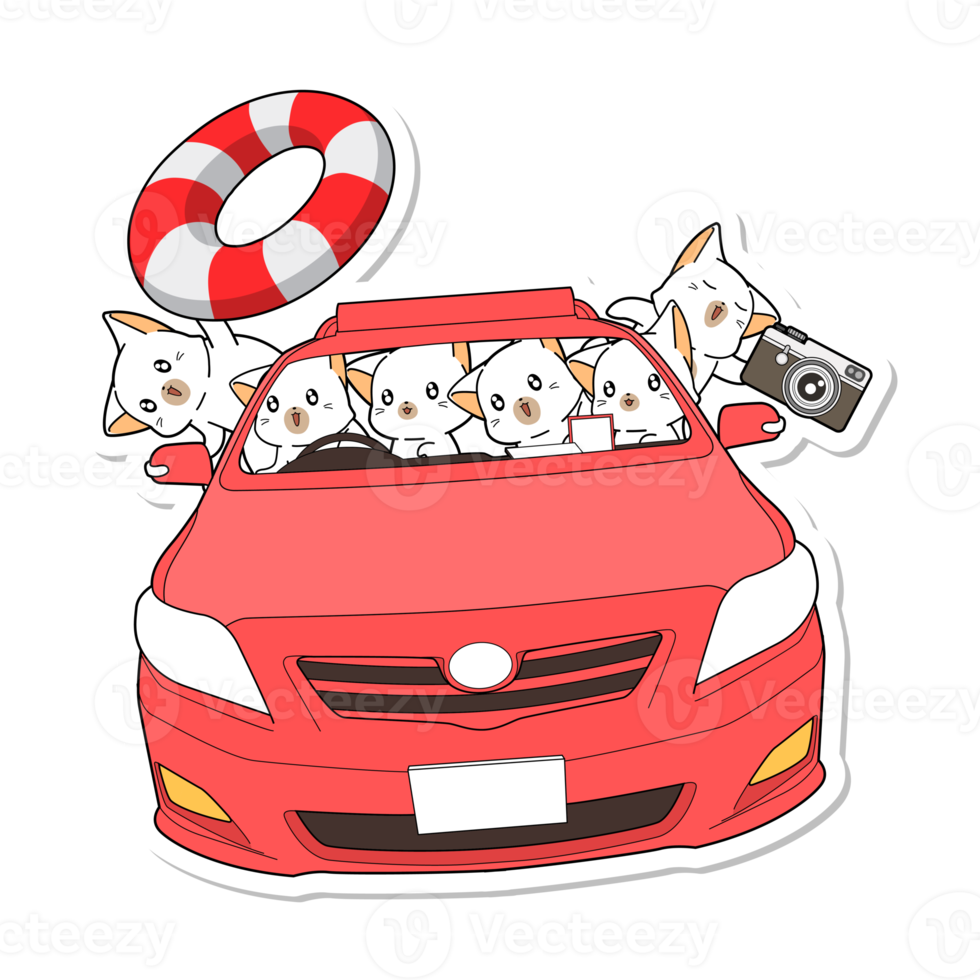 cute cat cartoon sticker png