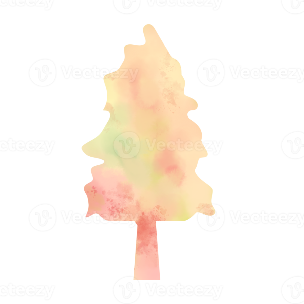 silhouette tree in painting style png