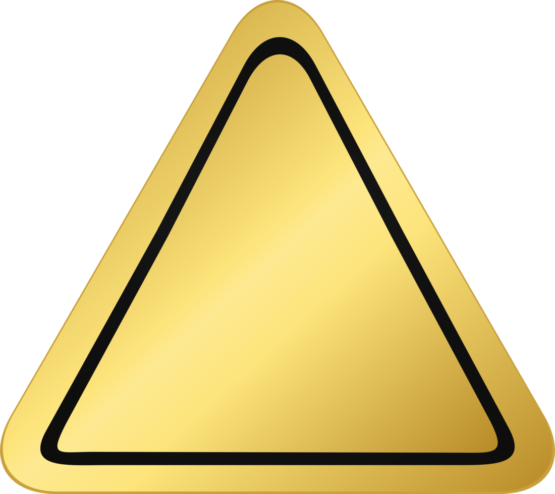 guld triangel bricka png