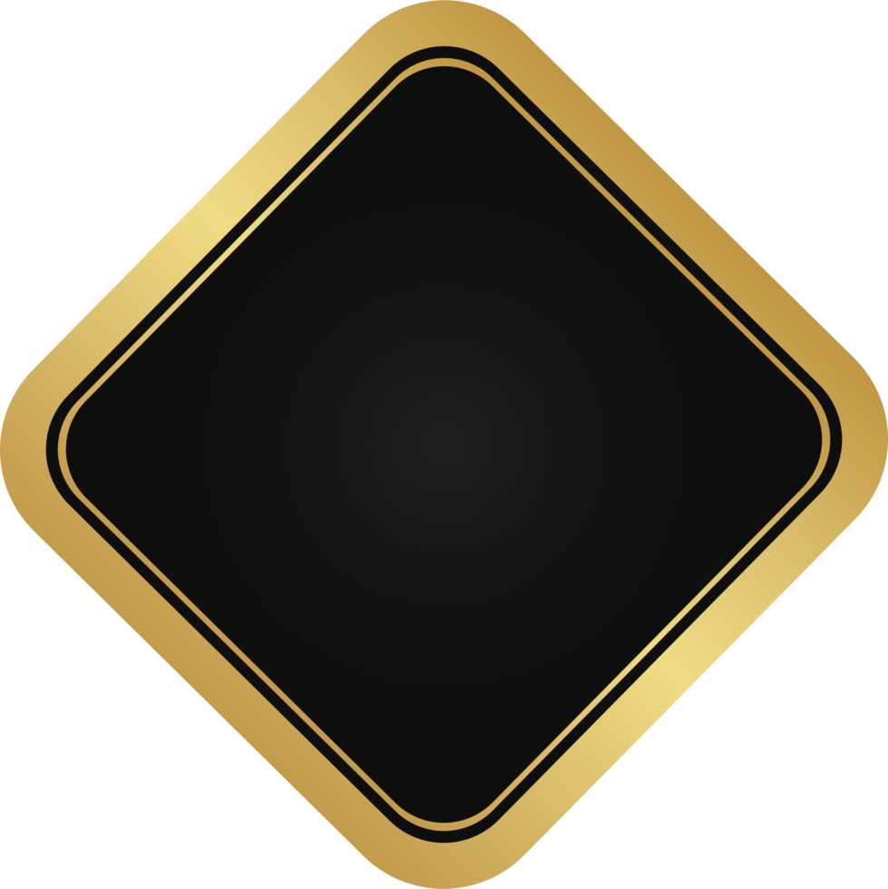 distintivo de losango preto e dourado png