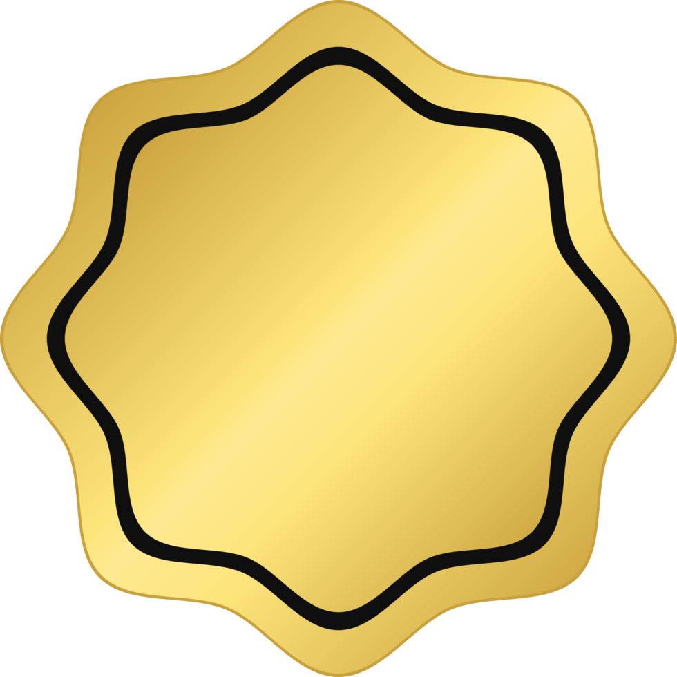 Gold Wavy Circle Badge png