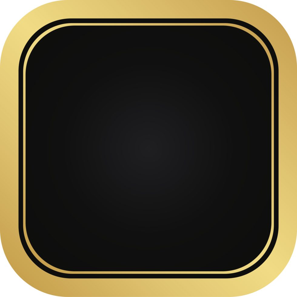 Square Black And Gold Badge png