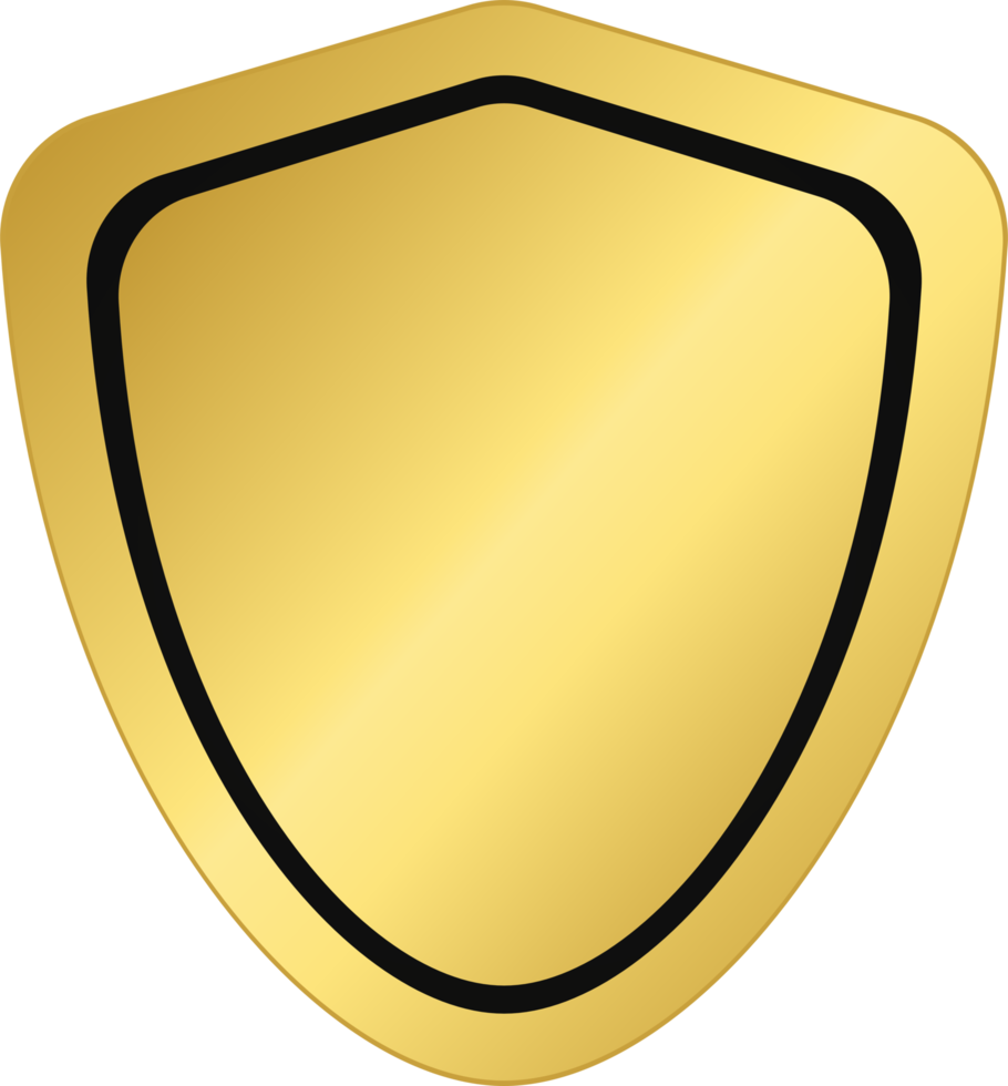 insigne de bouclier d'or png