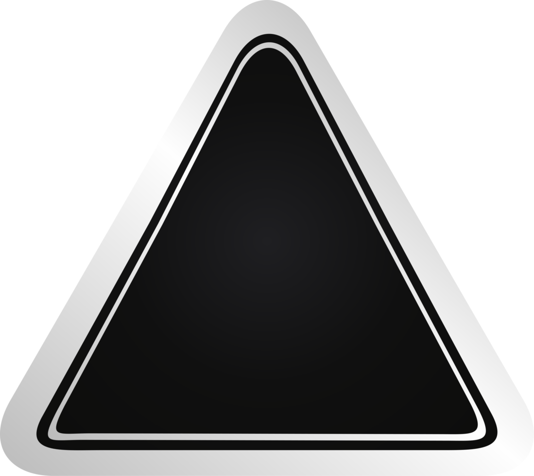 Triangle Black And Silver Badge png