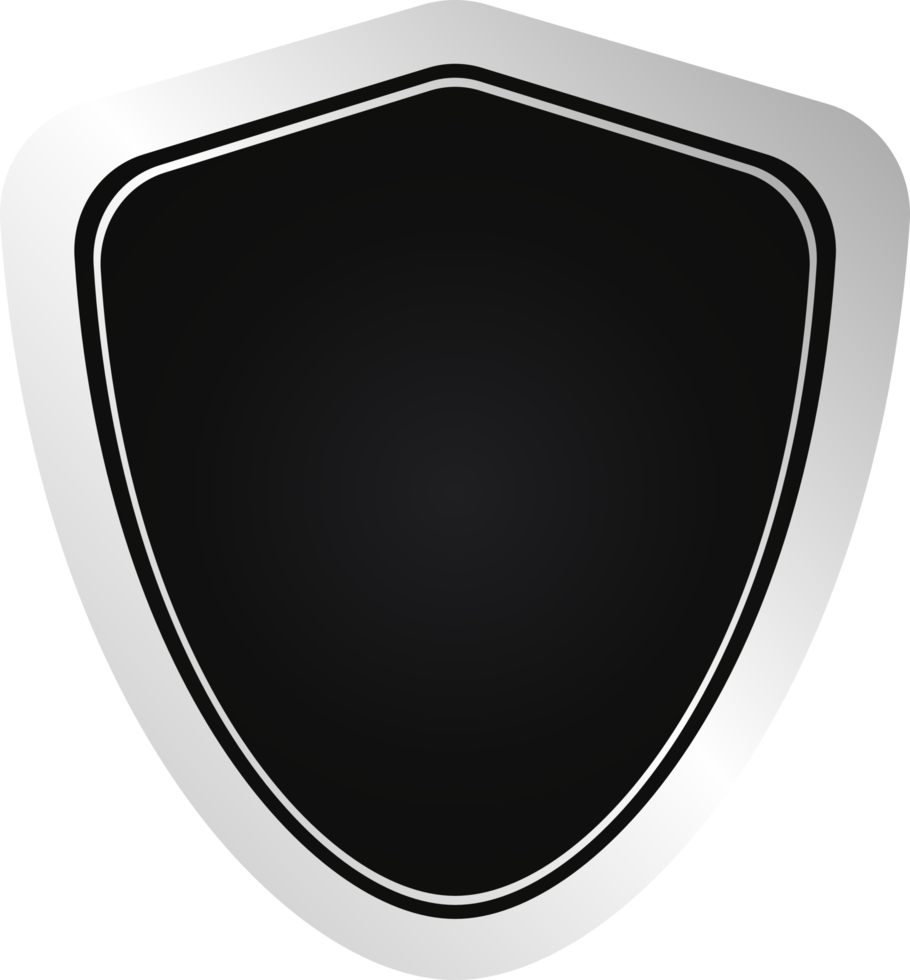 Shield  Black And Silver Badge png