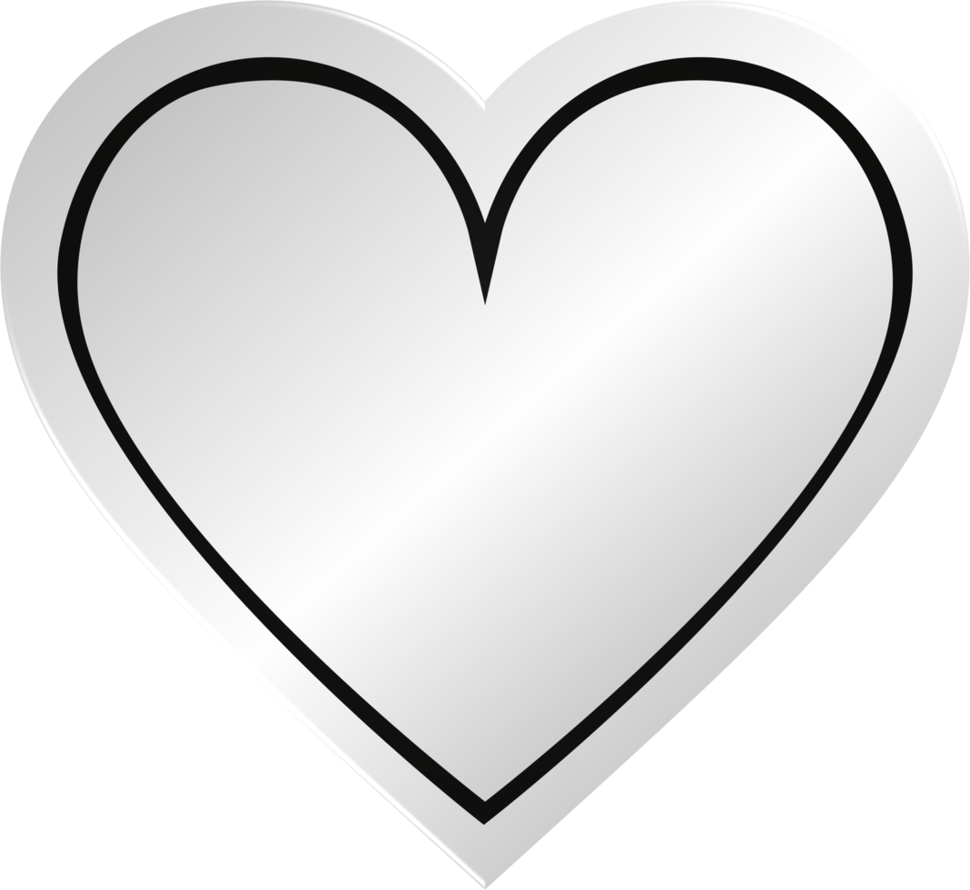 insignia de corazón de plata png