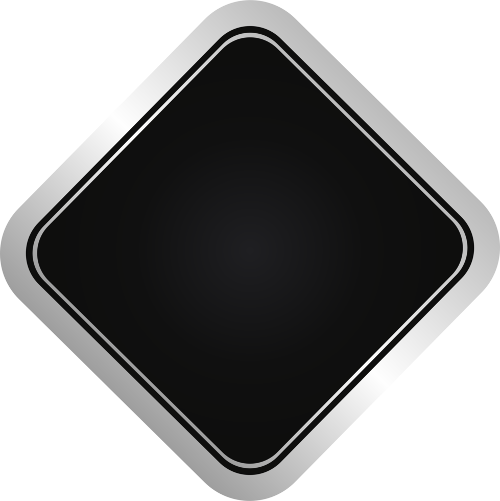 Rhombus Black And Silver Badge png