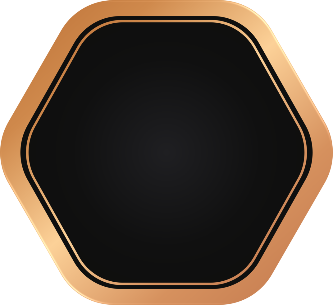 insignia hexagonal de bronce y negro png