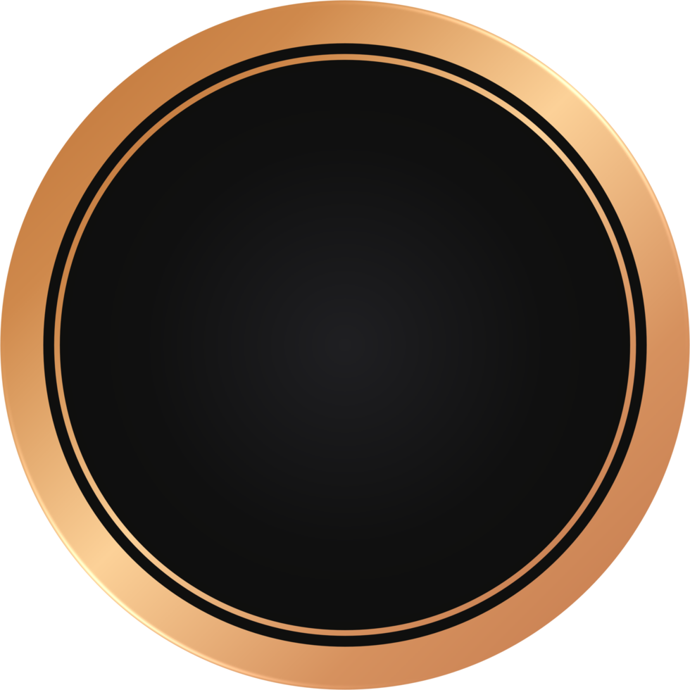 Bronze And Black Round Badge png