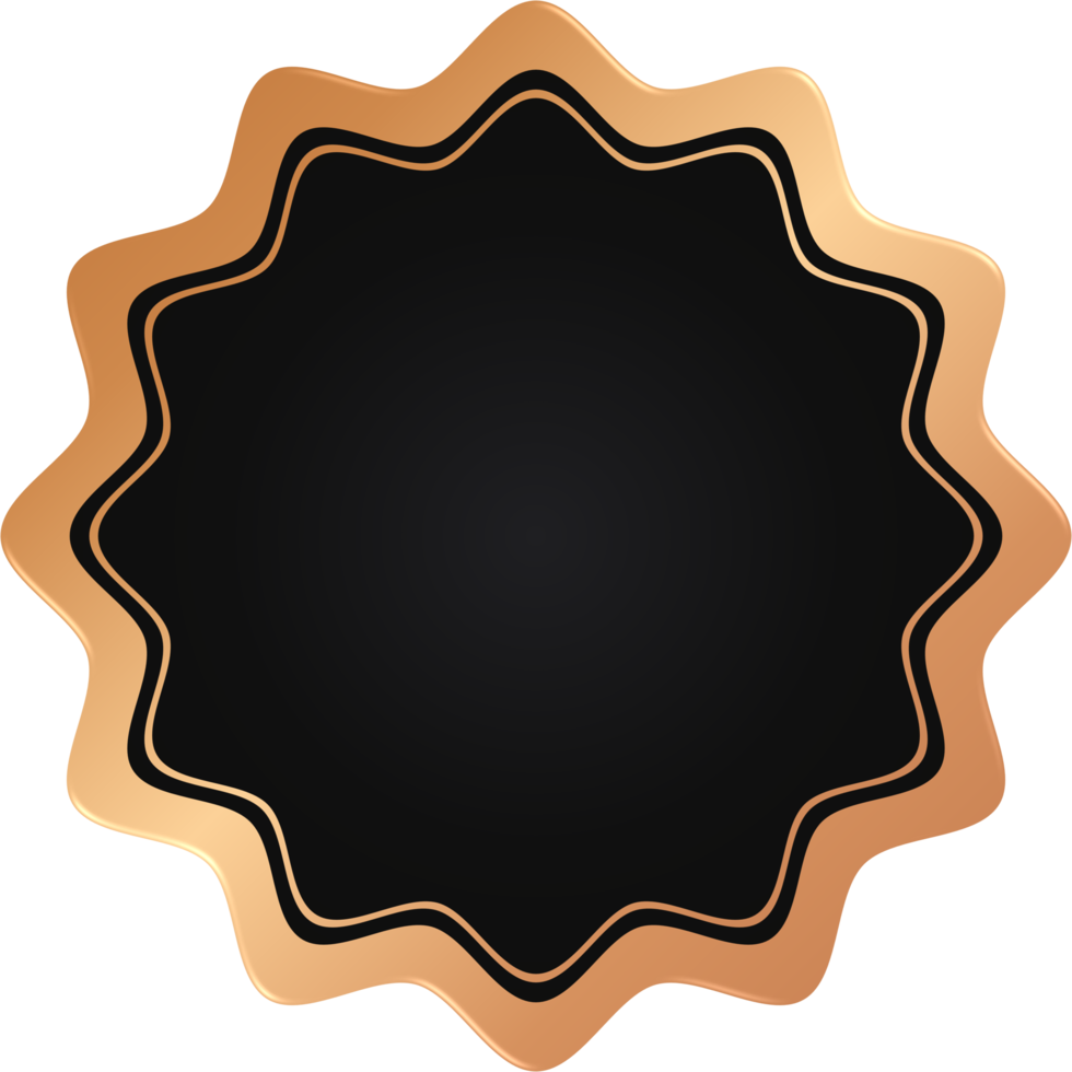 insignia de círculo ondulado de bronce y negro png