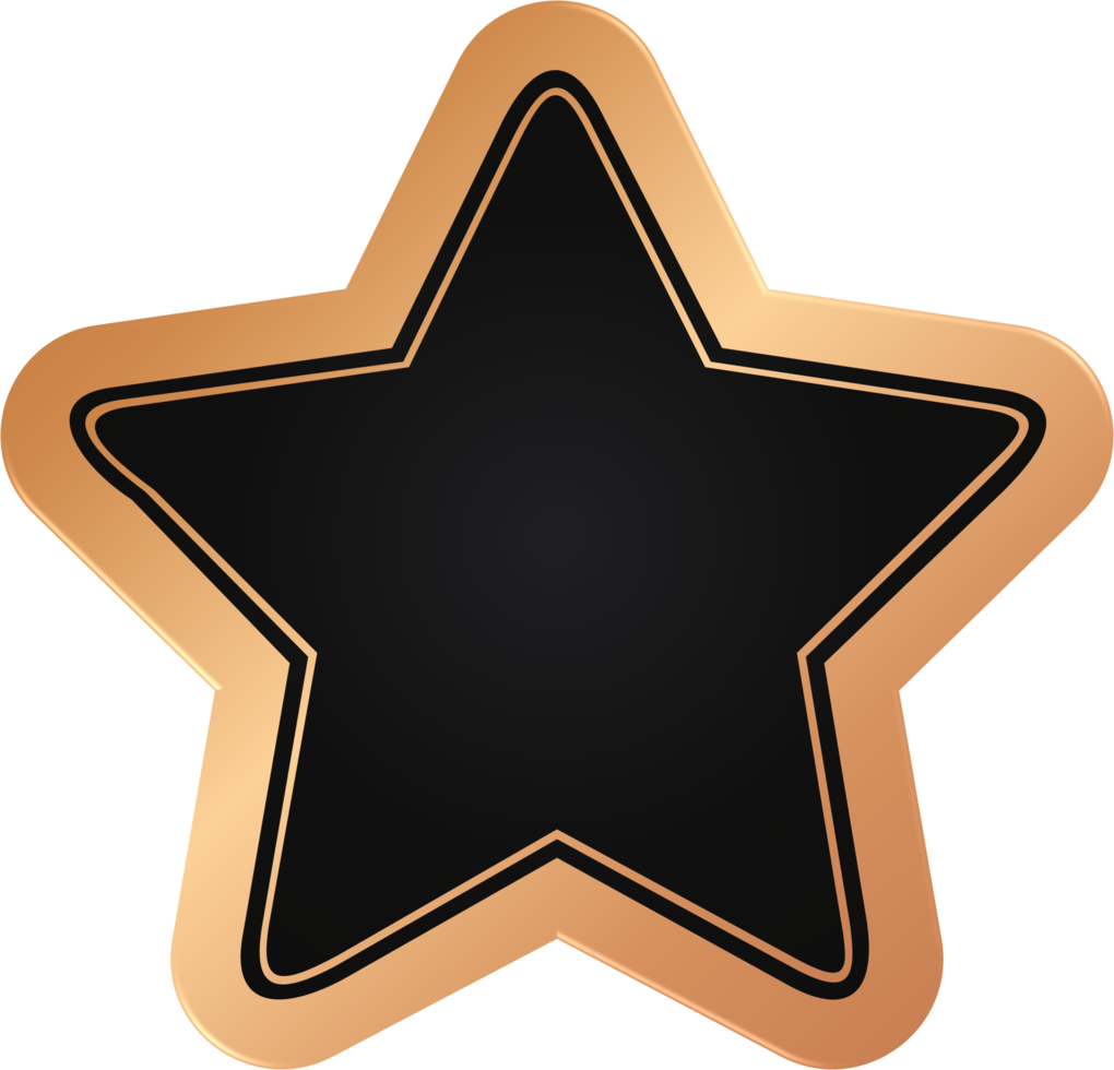 insignia de estrella de bronce y negro png