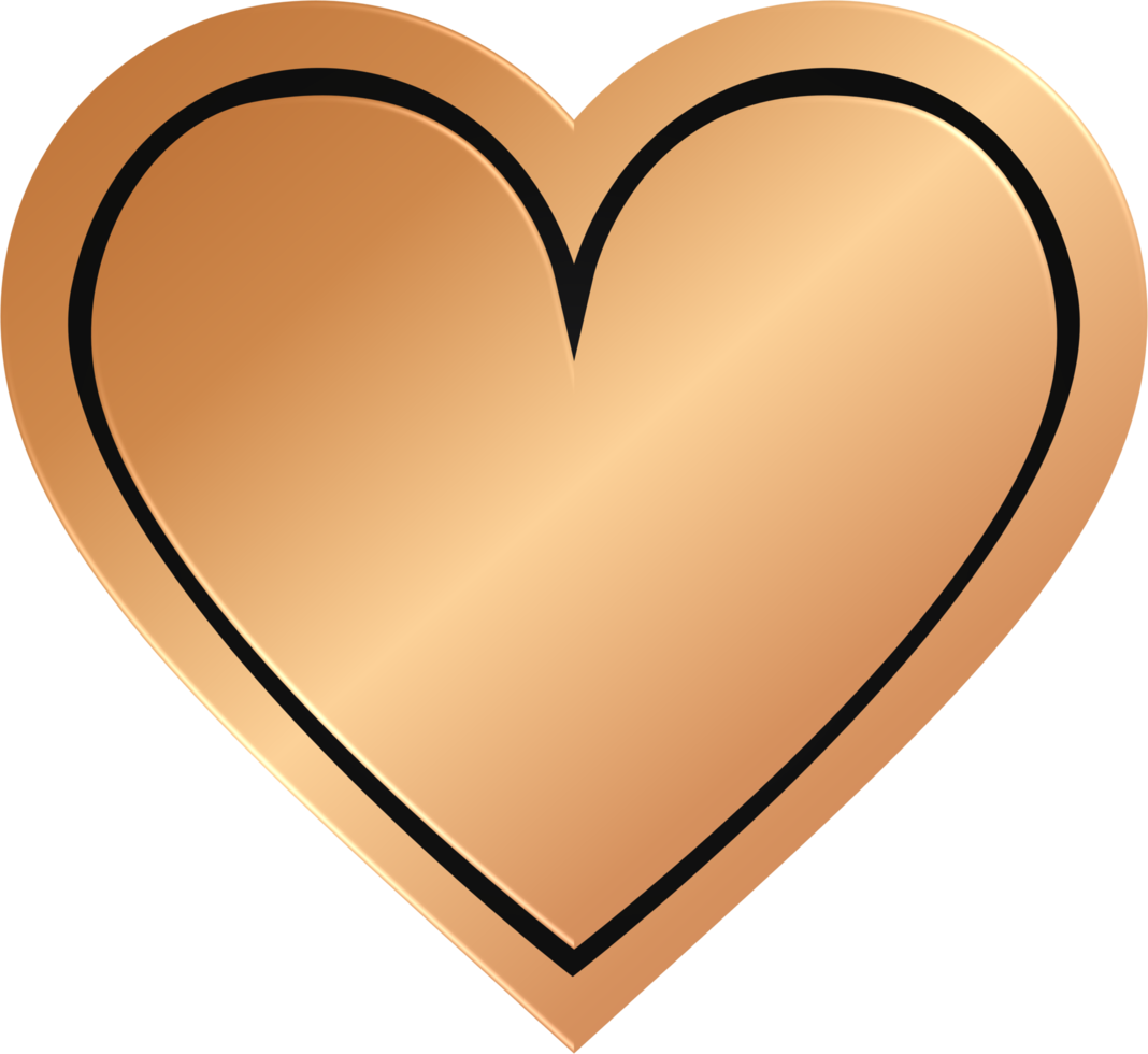 insignia de corazón de bronce png