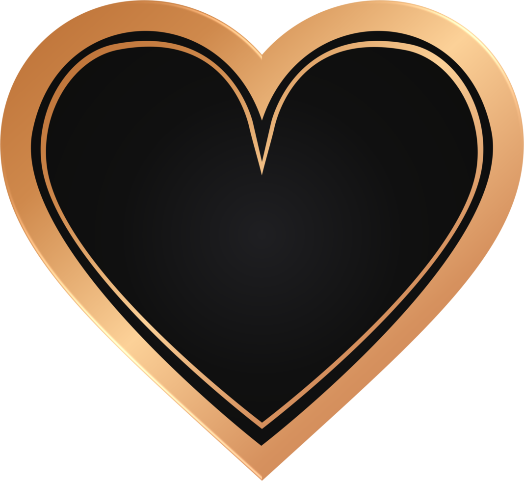 insignia de corazón de bronce y negro png