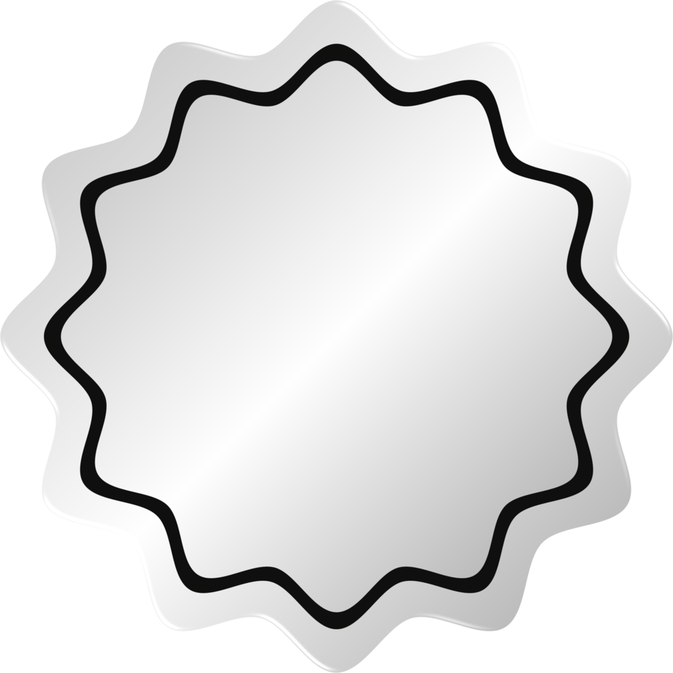 Silver Wavy Circle Badge png