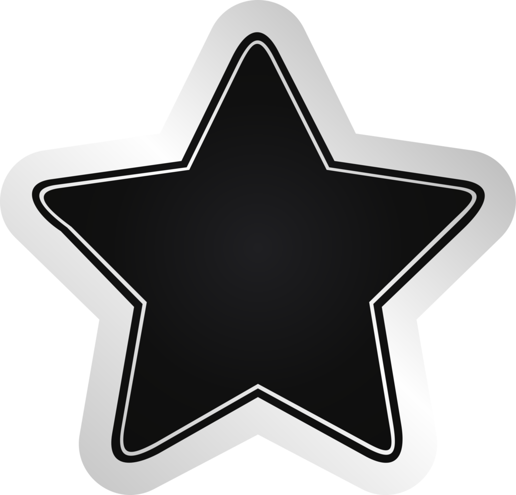 badge étoile noir et argent png