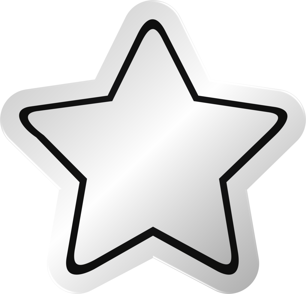 distintivo de estrela de prata png