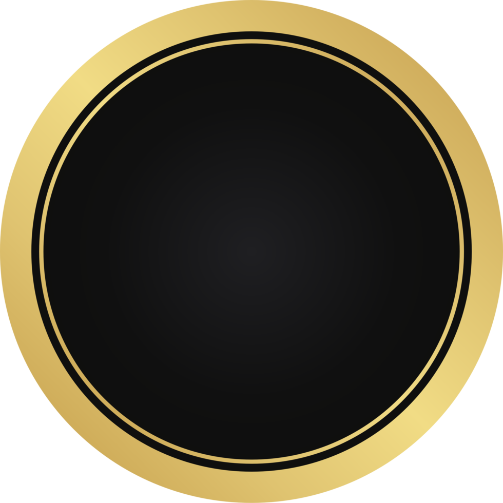 insigne rond noir et or png