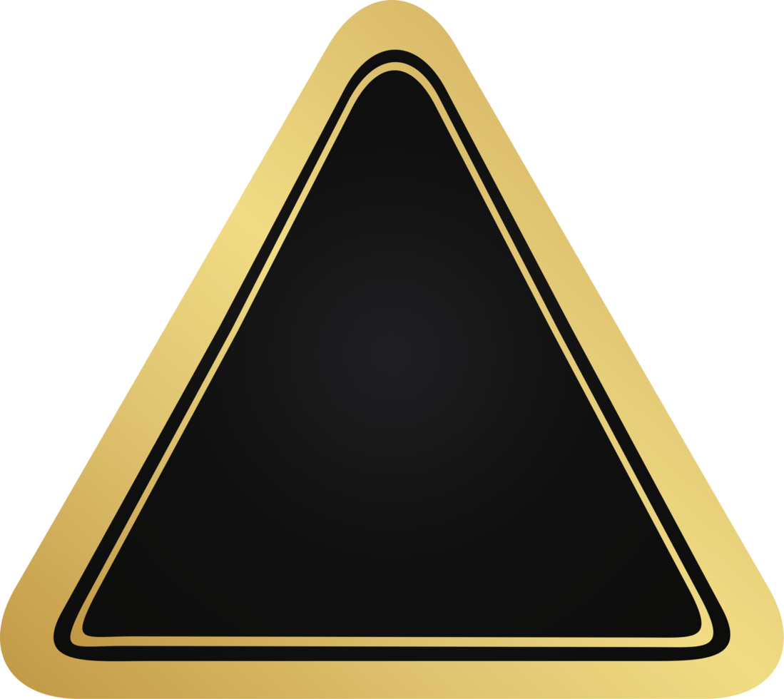 Triangle Black And Gold Badge png