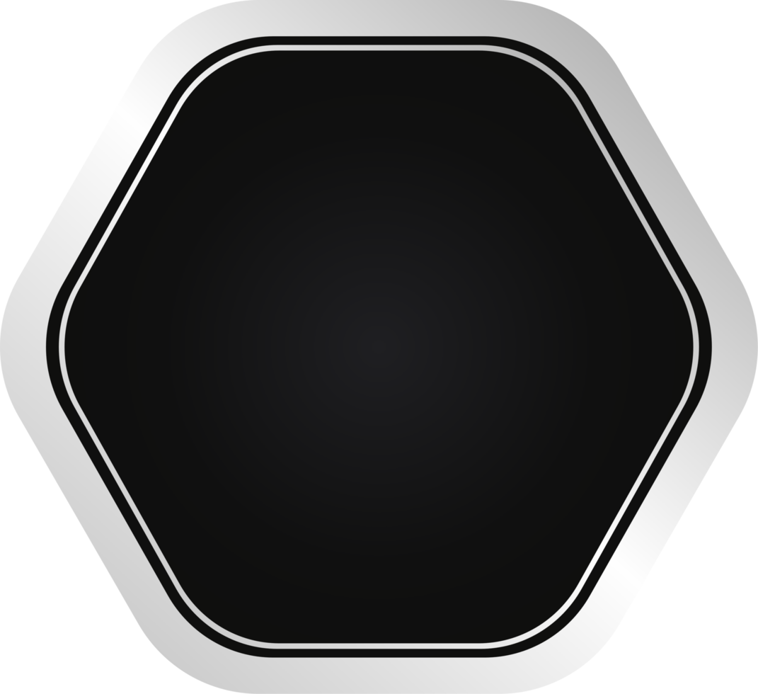 Hexagon Black And Silver Badge png