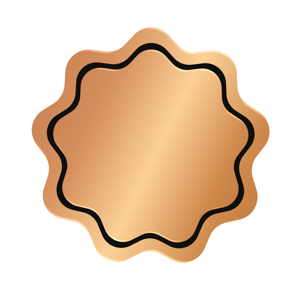 bronzen golvend cirkel insigne png