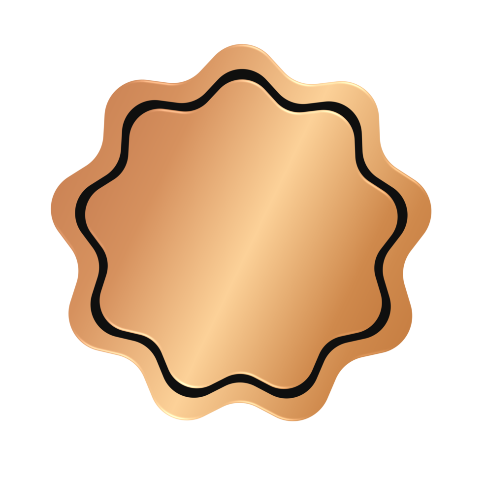 bronzo ondulato cerchio distintivo png